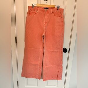 GAP Women's Flare Jeans in Coral - high rise wide leg - size 12 regular